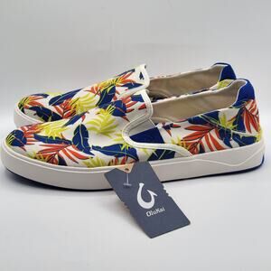 OluKai Lae'ahi Pa'i Men's 12 Premium Beach Casual Shoes In Off-White /Aloha